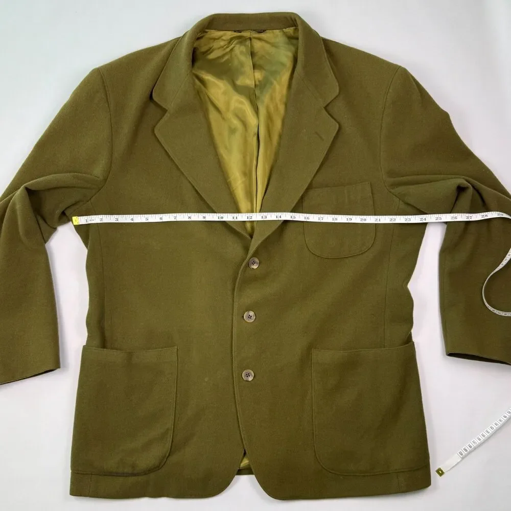 Vintage Banana Republic Wool Blazer XL Olive Green Safari Travel USA
